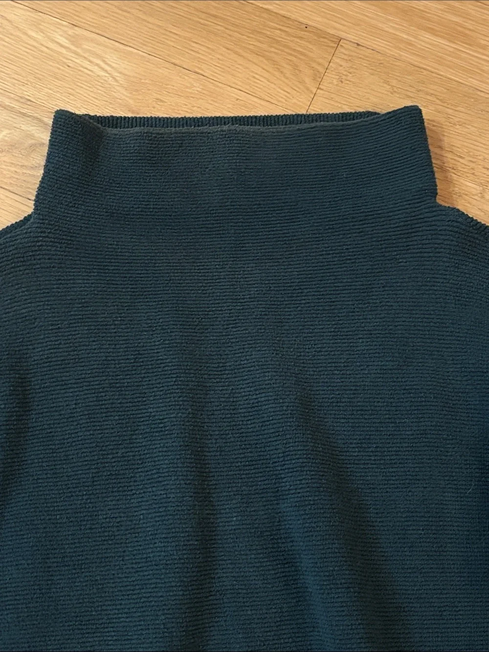 Free People Ottoman Slouchy Tunic Long Sleeve Sweater Medium Dark Teal Ribbed